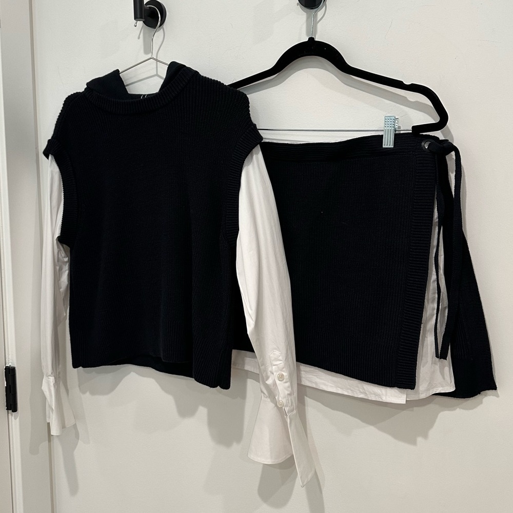 Jonathan Simkhai Standard Mini Skirt & Shirt Set - Picture 2 of 9